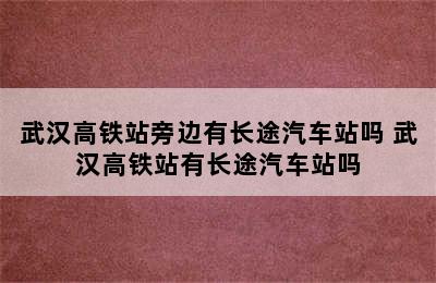 武汉高铁站旁边有长途汽车站吗 武汉高铁站有长途汽车站吗